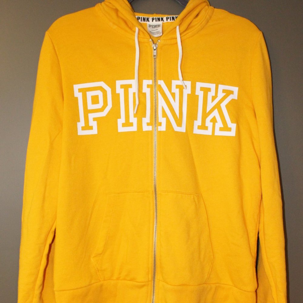 Yellow Victoria's Secret PINK Zip-Up Hoodie